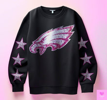 Load image into Gallery viewer, Football With Star Sleeve Pink Glitter DROPDOWN TRANSFER KPI
