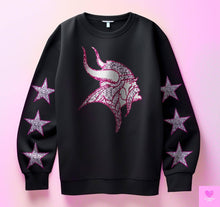 Load image into Gallery viewer, Football With Star Sleeve Pink Glitter DROPDOWN TRANSFER KPI
