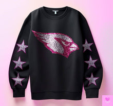 Load image into Gallery viewer, Football With Star Sleeve Pink Glitter DROPDOWN TRANSFER KPI
