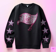 Load image into Gallery viewer, Football With Star Sleeve Pink Glitter DROPDOWN TRANSFER KPI

