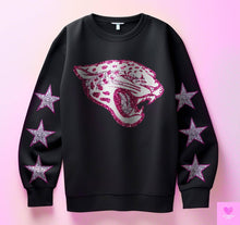 Load image into Gallery viewer, Football With Star Sleeve Pink Glitter DROPDOWN TRANSFER KPI
