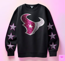 Load image into Gallery viewer, Football With Star Sleeve Pink Glitter DROPDOWN TRANSFER KPI
