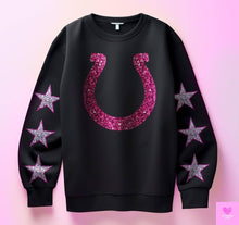 Load image into Gallery viewer, Football With Star Sleeve Pink Glitter DROPDOWN TRANSFER KPI
