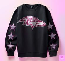 Load image into Gallery viewer, Football With Star Sleeve Pink Glitter DROPDOWN TRANSFER KPI
