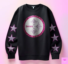 Load image into Gallery viewer, Football With Star Sleeve Pink Glitter DROPDOWN TRANSFER KPI
