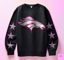 Load image into Gallery viewer, Football With Star Sleeve Pink Glitter DROPDOWN TRANSFER KPI
