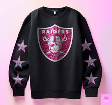 Load image into Gallery viewer, Football With Star Sleeve Pink Glitter DROPDOWN TRANSFER KPI
