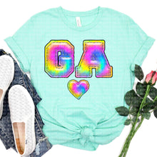 Load image into Gallery viewer, Tie Dye Faux Stitch States (All 50 states available) DTF TRANSFER

