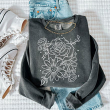 Load image into Gallery viewer, Flowers Outline With Sparkles DROPDOWN TRANSFER CSC MAR
