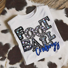 Load image into Gallery viewer, Football Leather Rhinestone Colored Mascots DROPDOWN TRANSFER CAP
