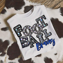 Load image into Gallery viewer, Football Leather Rhinestone Colored Mascots DROPDOWN TRANSFER CAP
