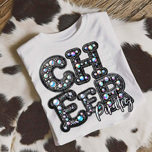 Load image into Gallery viewer, Cheer Leather Rhinestone Mascots Stacked DROPDOWN TRANSFER CAP
