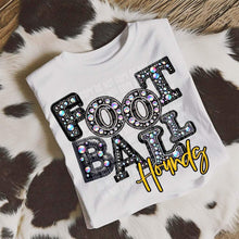 Load image into Gallery viewer, Football Leather Rhinestone Colored Mascots DROPDOWN TRANSFER CAP
