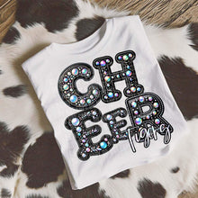 Load image into Gallery viewer, Cheer Leather Rhinestone Mascots Stacked DROPDOWN TRANSFER CAP
