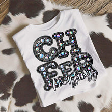 Load image into Gallery viewer, Cheer Leather Rhinestone Mascots Stacked DROPDOWN TRANSFER CAP
