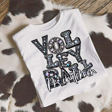 Load image into Gallery viewer, Volleyball Leather Rhinestone Mascots Stacked DROPDOWN TRANSFER CAP
