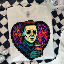 Load image into Gallery viewer, Horror Bright Checker Flame Heart Dropdown TRANSFER MOON JUNE 25
