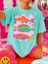 Load image into Gallery viewer, 3 Neon Fish Stripes &amp; Solid Background DROPDOWN TRANSFER CARTER JULY 26
