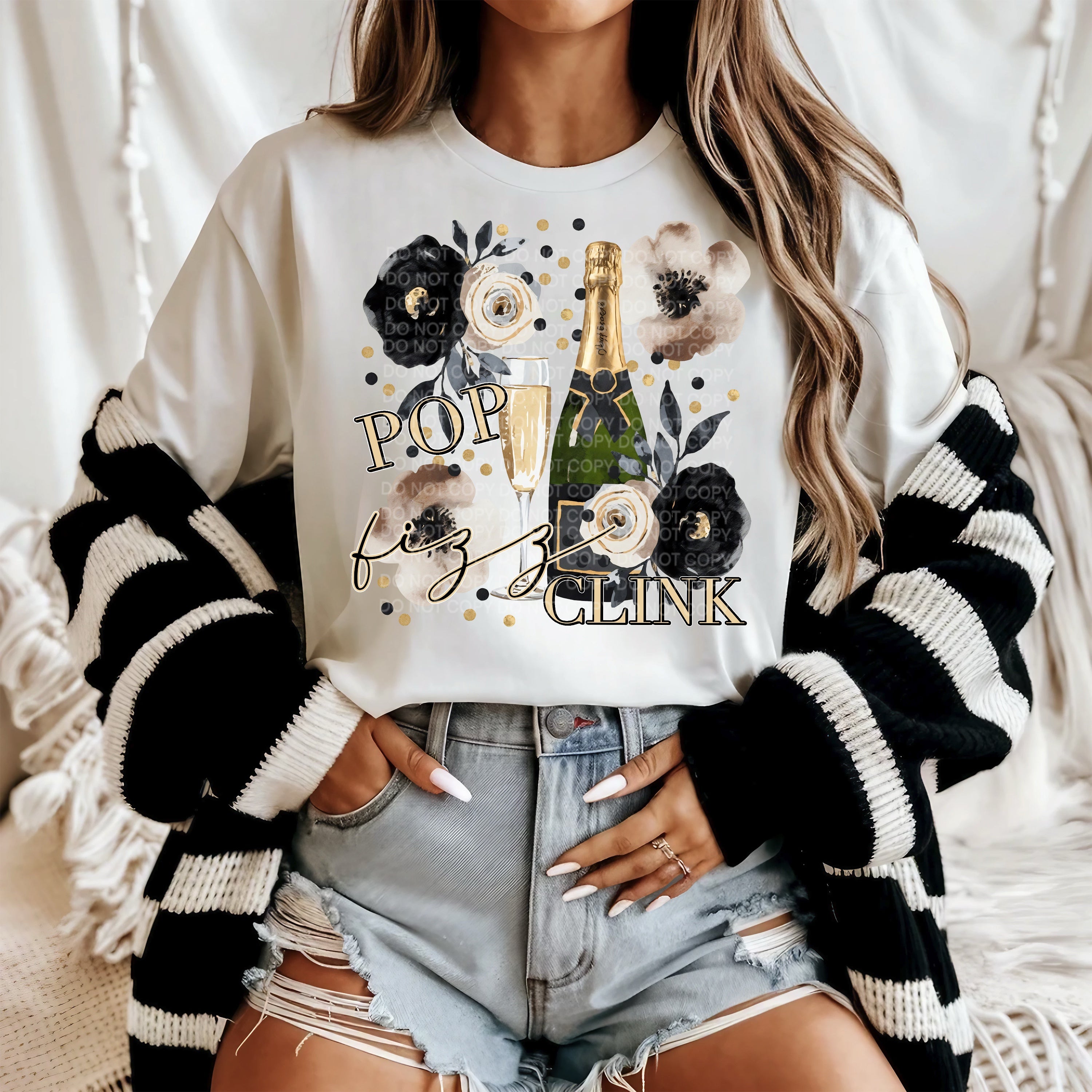 Pop Fizz Clink Black And White Floral TRANSFER SCG DEC 25 – Sassy ...