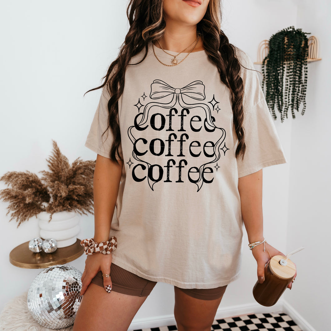 Coffee Stacked Bow Outline DROPDOWN TRANSFER CSC MAR