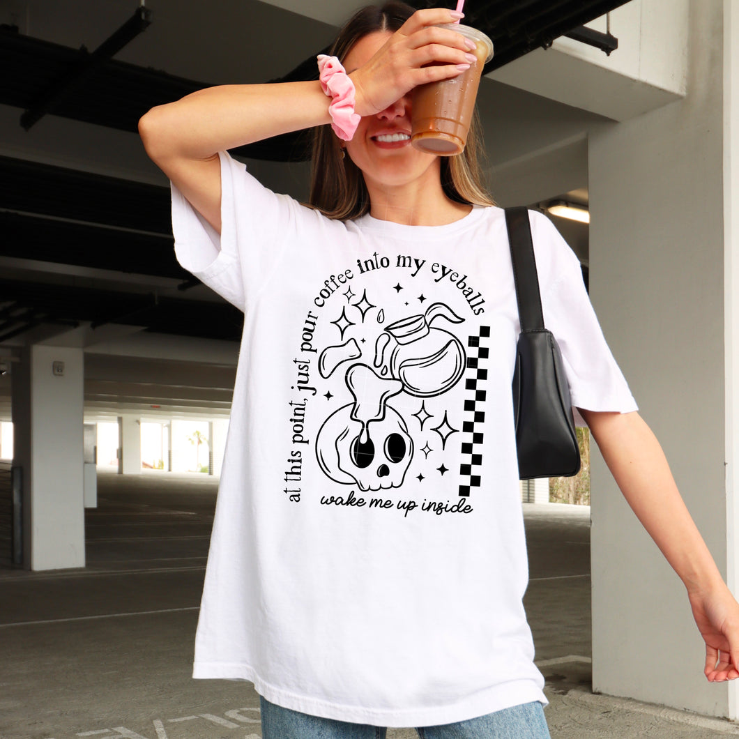 Pour Coffee Into My Mouth Skelly SINGLE COLOR DROPDOWN TRANSFER CSC MAR