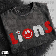 Load image into Gallery viewer, Lions Red Wht Flowers Happy TRANSFER COR
