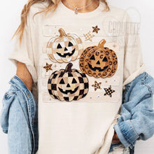 Load image into Gallery viewer, Jack O Lantern Faux Paint Checkered Leopard Stars Stripes TRANSFER ET AUG 26
