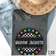 Load image into Gallery viewer, Colorful Checkered Stars Mascot DROPDOWN TRANSFER COR
