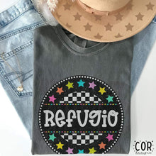 Load image into Gallery viewer, Colorful Checkered Stars Mascot DROPDOWN TRANSFER COR

