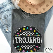 Load image into Gallery viewer, Colorful Checkered Stars Mascot DROPDOWN TRANSFER COR
