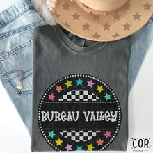 Load image into Gallery viewer, Colorful Checkered Stars Mascot DROPDOWN TRANSFER COR
