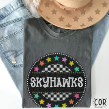 Load image into Gallery viewer, Colorful Checkered Stars Mascot DROPDOWN TRANSFER COR

