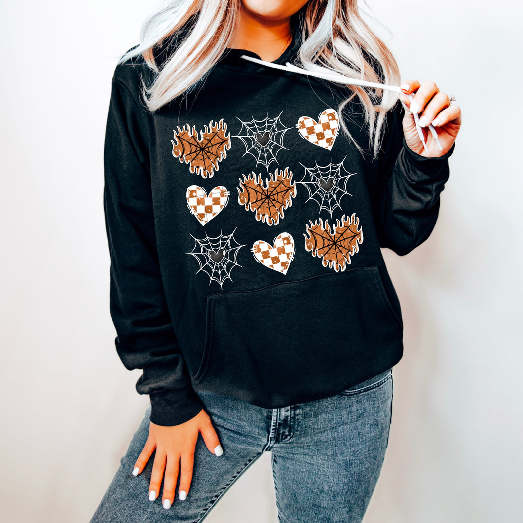Brown Hearts With Spider Webs DROPDOWN TRANSFER CSC MAR