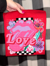 Load image into Gallery viewer, Big Lips Love Floral And Checker Background TRANSFER SCG JAN 26
