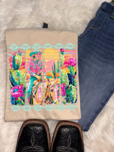 Load image into Gallery viewer, Watercolor Cowgirl Cactus Backdrop TRANSFER SCG JAN 26
