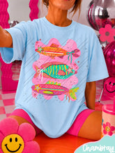 Load image into Gallery viewer, 3 Neon Fish Stripes &amp; Solid Background DROPDOWN TRANSFER CARTER JULY 26
