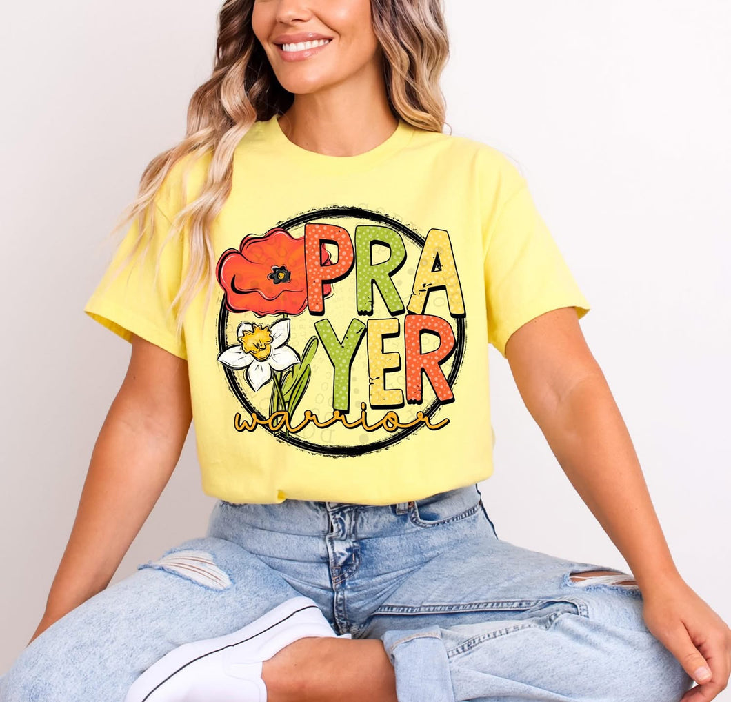 Prayer Warrior Orange Flower Circle TRANSFER CST MAR