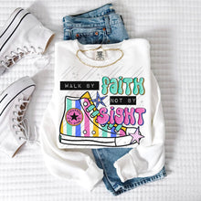 Load image into Gallery viewer, Walk By Faith Rainbow Striped Co_verse Hightop TRANSFER CARTER JULY 26
