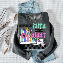Load image into Gallery viewer, Walk By Faith Rainbow Striped Co_verse Hightop TRANSFER CARTER JULY 26
