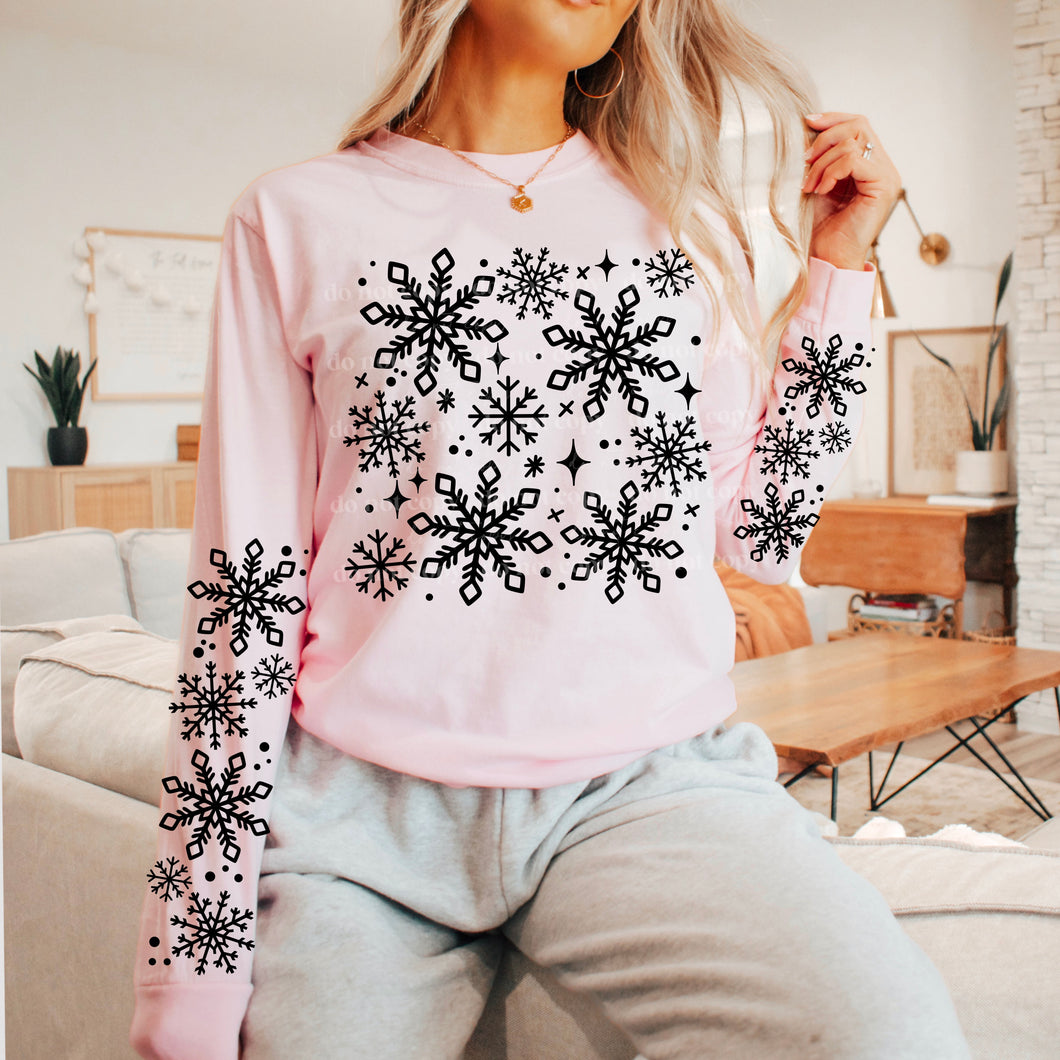 Lots Of Snowflakes With SLEEVE OPTION DROPDOWN TRANSFER NOV CSC