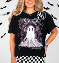Load image into Gallery viewer, Checkered Bow And Ghost With Bats TRANSFER AGCM JULY
