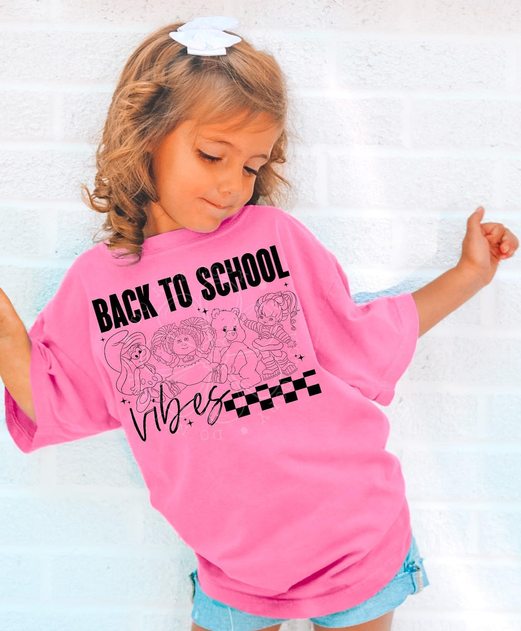 Back To School Vibes Blk Checkered TRANSFER LYT