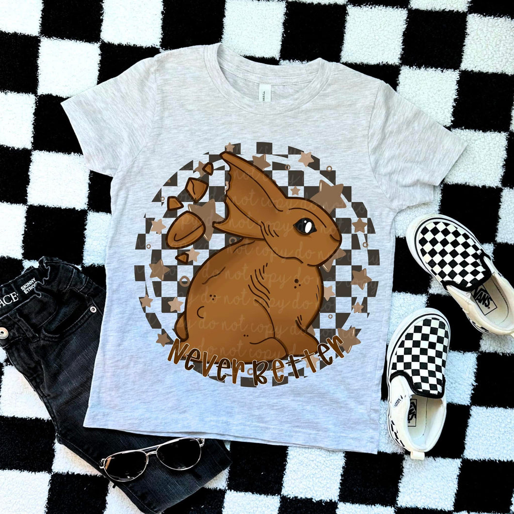 Never Better Chocolate Easter Bunny Dropdown TRANSFER MOON THRIFTY FEB 25