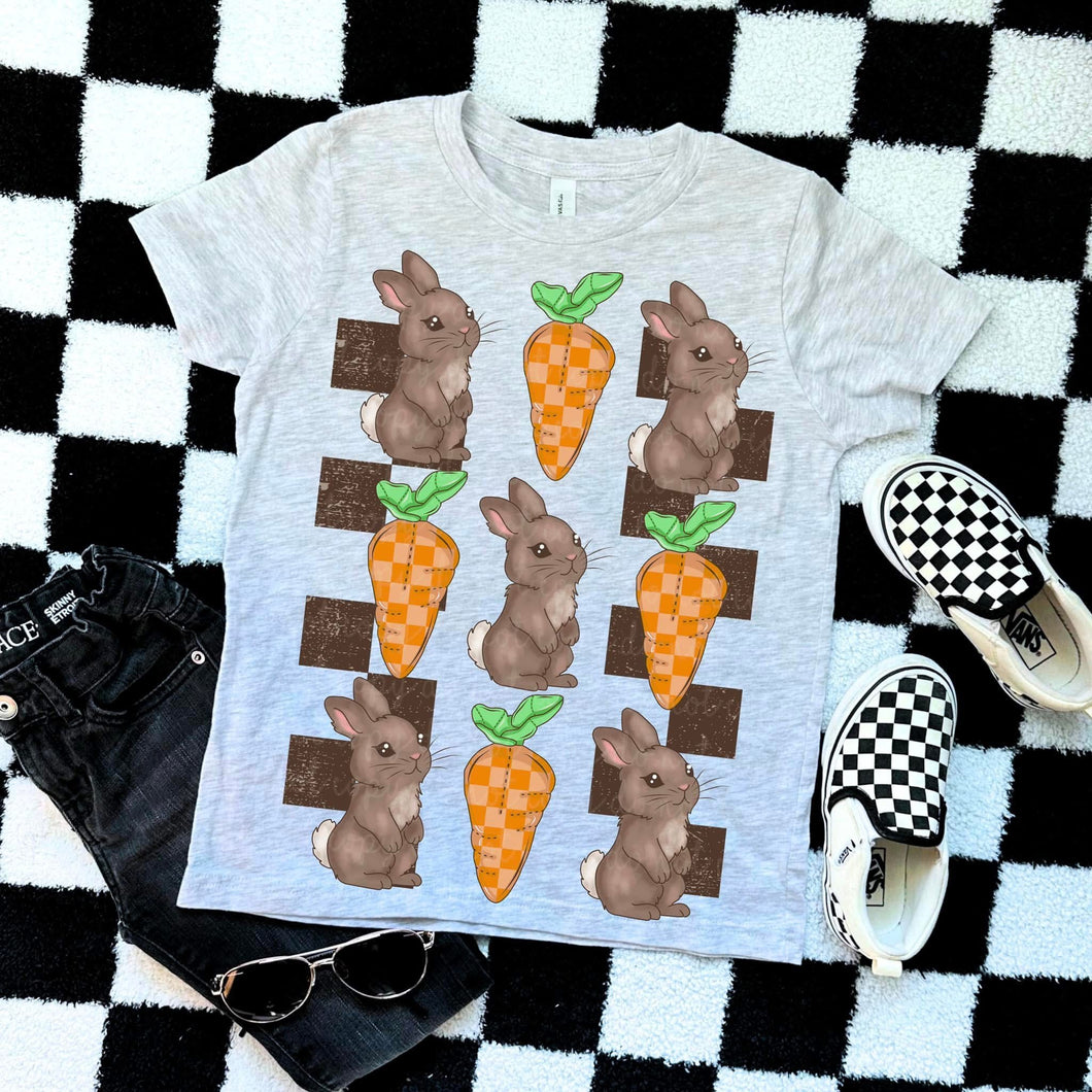 Bunny Checkered Carrots Collage TRANSFER MOON THRIFTY FEB 25