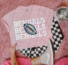Load image into Gallery viewer, Football Mascots Stacked Faux Sequin DROPDOWN TRANSFER TGG

