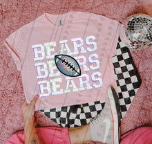 Load image into Gallery viewer, Football Mascots Stacked Faux Sequin DROPDOWN TRANSFER TGG
