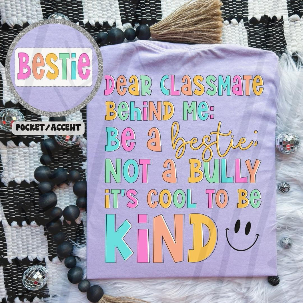 Dear Classmate Behind Me Pastel Bestie With Pocket TRANSFER TGG