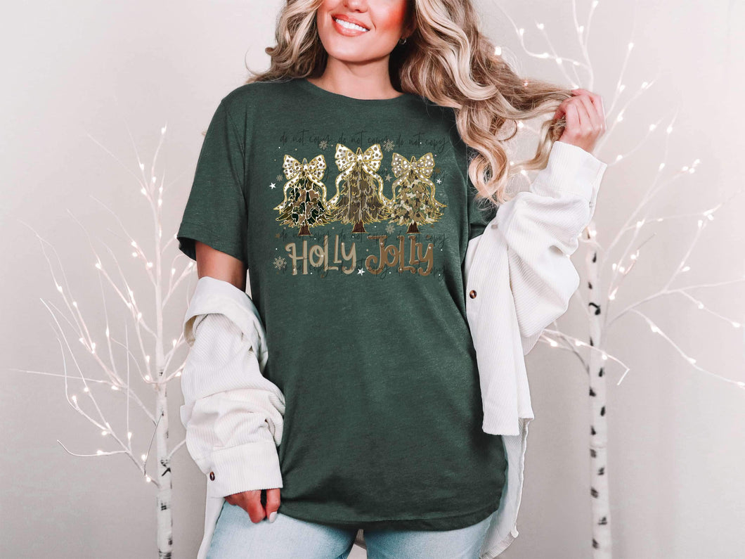Holly Jolly Camo Trees Trio TRANSFER