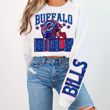 Load image into Gallery viewer, Faux Sequin Football Team DROPDOWN With SLEEVE OPTION DROPDOWN TRANSFER VIRGO JAN 26
