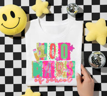 Load image into Gallery viewer, 100 Days Of School Neon Multi-Print Letters Pencil &amp; Stars TRANSFER CST JAN 26
